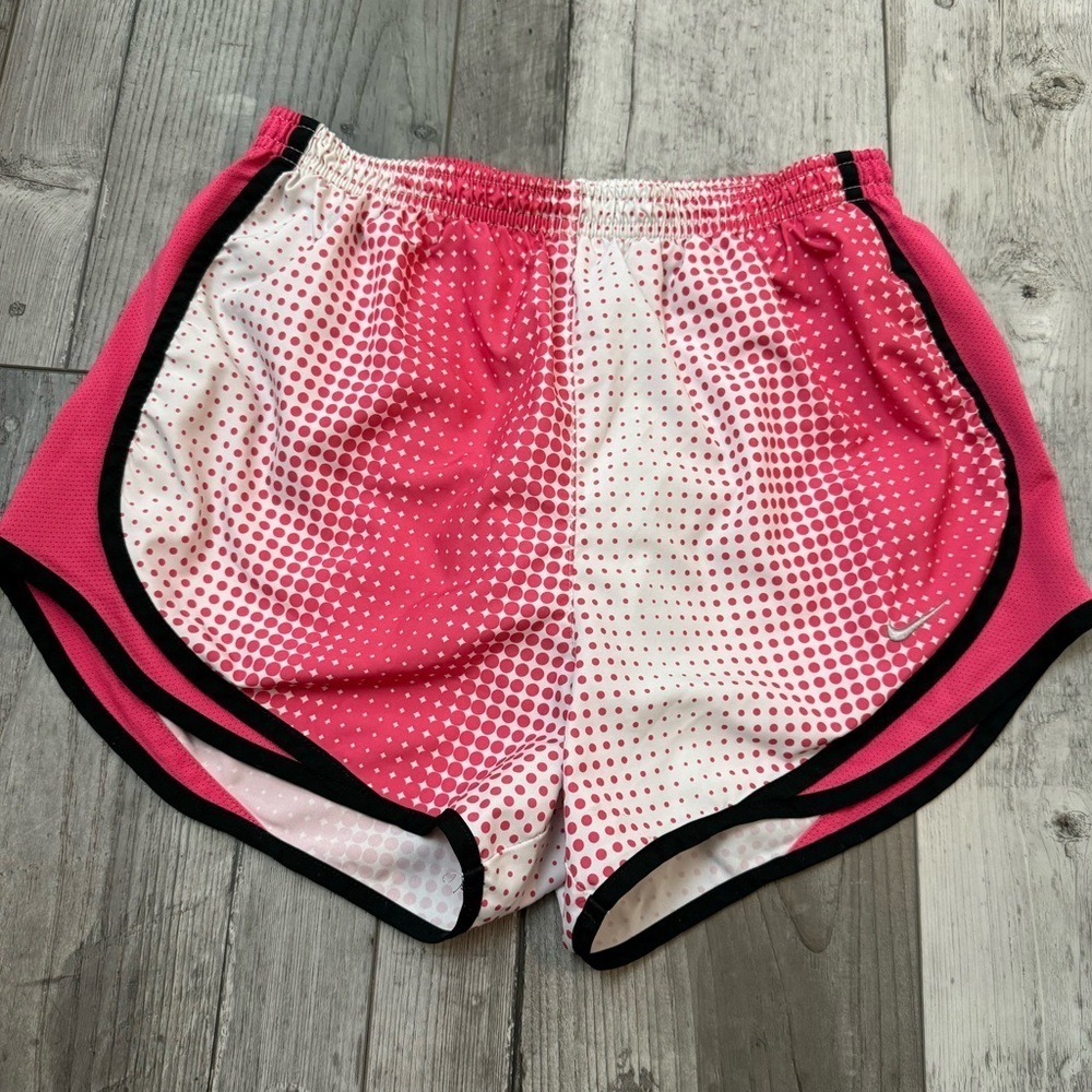 Nike Dri-Fit Tempo Pink Polka Dot Athletic Running Shorts Lined Small